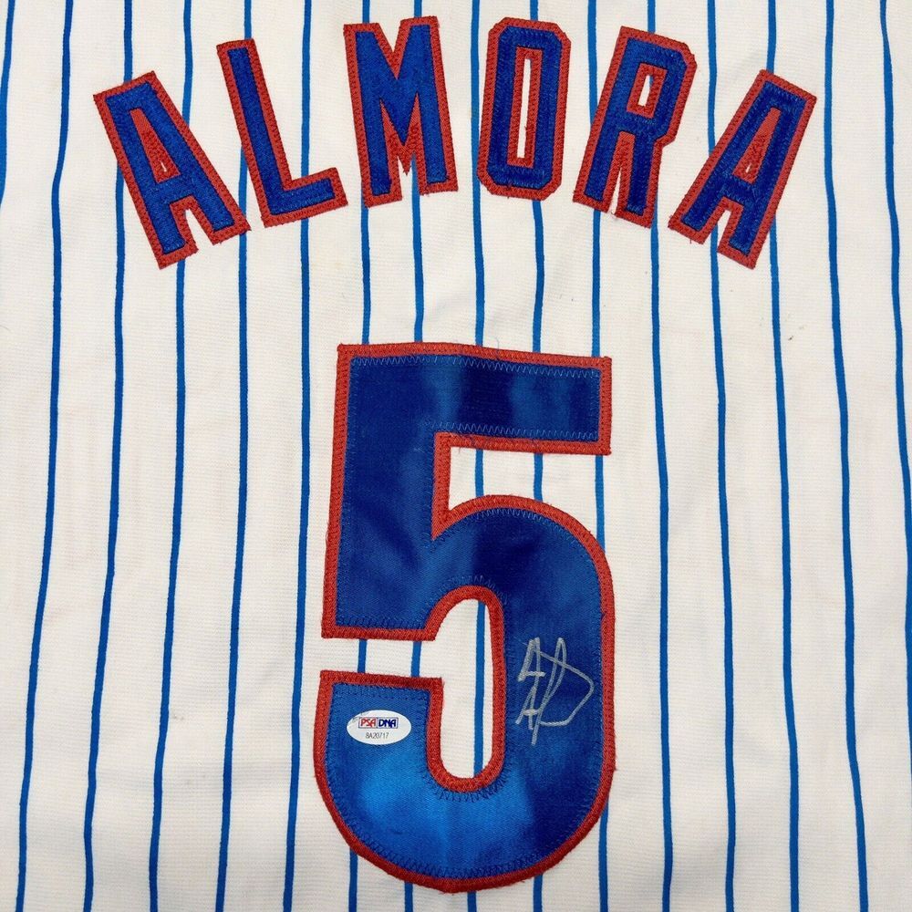 Albert Almora Jr Autographed/Signed Jersey PSA/DNA ITP Label  Custom Cubs Jersey